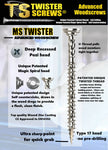 TwisterScrews Advanced Multipurpose woodscrew